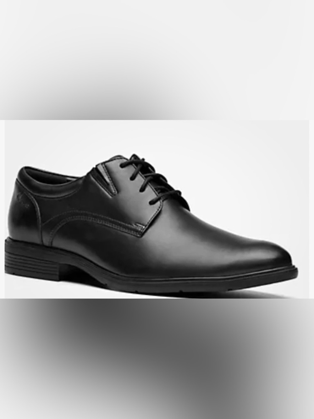 Clarks Men's Black Leather Lace-Up Derby